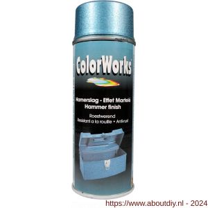 ColorWorks hamerslag lakspray blauw 400 ml - A50702768 - afbeelding 1