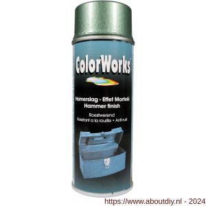 ColorWorks hamerslag lakspray groen 400 ml - A50702770 - afbeelding 1
