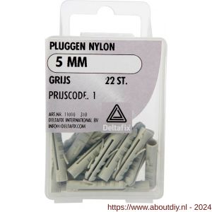 Deltafix nylon plug grijs 5 mm blister 22 stuks - A21901156 - afbeelding 1