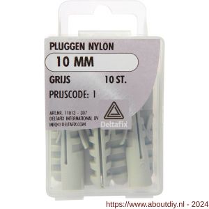Deltafix nylon plug grijs 10 mm blister 10 stuks - A21901159 - afbeelding 1