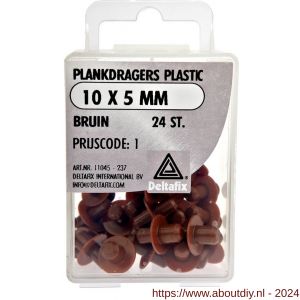 Deltafix plankdrager plastic bruin 10x5 mm blister 24 stuks - A21903315 - afbeelding 1