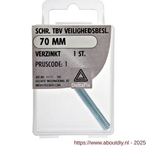 Deltafix veiligheidsbeslag schroef verzinkt 70 mm x M6 DIN 965 - A21901612 - afbeelding 1