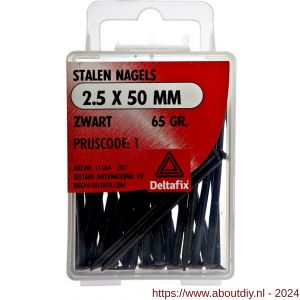 Deltafix stalen nagel standaard zwart 2.5x50 mm 65 g - A21901029 - afbeelding 1