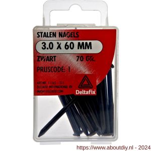 Deltafix stalen nagel standaard zwart 3.0x60 mm 70 g - A21901030 - afbeelding 1