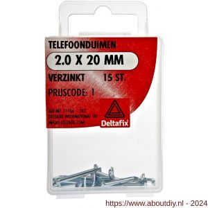 Deltafix telefoonduim verzinkt 2.0x20 mm blister 15 stuks - A21903266 - afbeelding 1