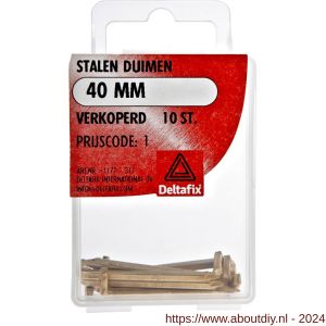 Deltafix stalen duim verkoperd 40 mm blister 10 stuks - A21903076 - afbeelding 1