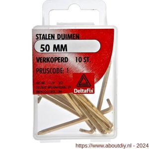 Deltafix stalen duim verkoperd 50 mm blister 10 stuks - A21903077 - afbeelding 1