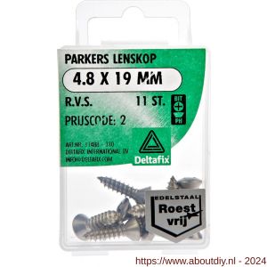 Deltafix parker lenskop Phillips PH RVS A2 4.8x19 mm DIN 7983C blister 11 stuks - A21901813 - afbeelding 1
