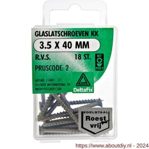 Deltafix glaslatschroef RVS A2 3.5x40 mm blister 18 stuks - A21901405 - afbeelding 1