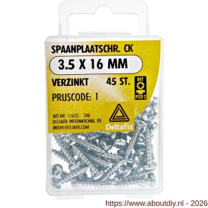 Deltafix spaanplaatschroef cilinderkop kruiskop verzinkt 3.5x16 mm blister 45 stuks - A21902049 - afbeelding 1