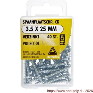 Deltafix spaanplaatschroef cilinderkop kruiskop verzinkt 3.5x25 mm blister 40 stuks - A21902054 - afbeelding 1
