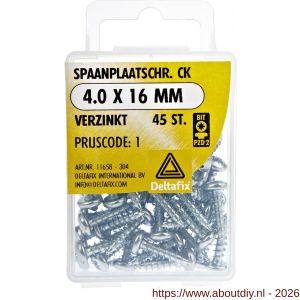 Deltafix spaanplaatschroef cilinderkop kruiskop verzinkt 4.0x16 mm blister 45 stuks - A21902058 - afbeelding 1