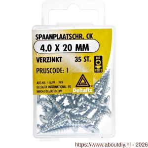 Deltafix spaanplaatschroef cilinderkop kruiskop verzinkt 4.0x20 mm blister 35 stuks - A21902060 - afbeelding 1