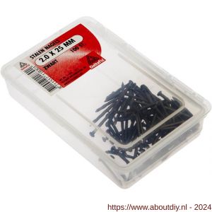 Deltafix stalen nagel standaard zwart 2.0x25 mm kuipje 100 stuks - A21901031 - afbeelding 1