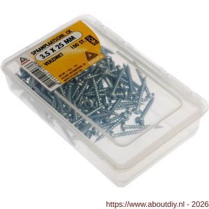 Deltafix spaanplaatschroef cilinderkop kruiskop verzinkt 3.5x25 mm kuipje 100 stuks - A21902055 - afbeelding 1