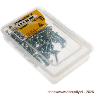 Deltafix spaanplaatschroef cilinderkop kruiskop verzinkt 4.0x20 mm kuipje 100 stuks - A21902061 - afbeelding 1