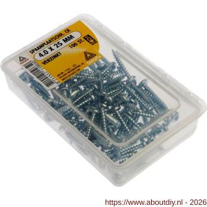 Deltafix spaanplaatschroef cilinderkop kruiskop verzinkt 4.0x25 mm kuipje 100 stuks - A21902064 - afbeelding 1