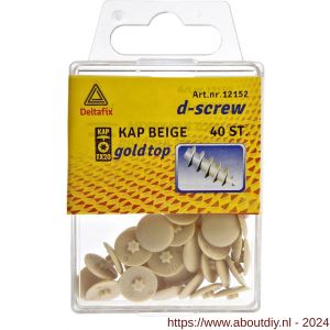 D-Screw Gold-Top afdekkap spaanplaatschroef Torx beige TX 20 blister 40 stuks - A21900024 - afbeelding 1