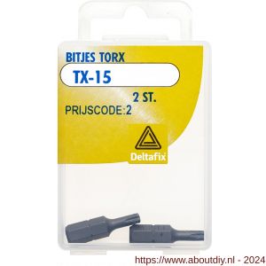 Deltafix bitje Torx TX 15 blister 2 stuks - A21904374 - afbeelding 1