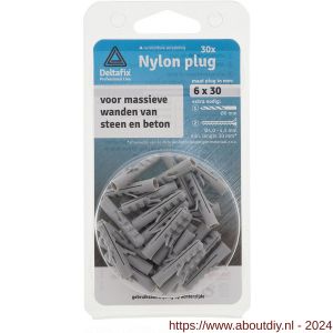Deltafix nylon plug grijs 14x75 mm blister 6 stuks - A21901172 - afbeelding 1