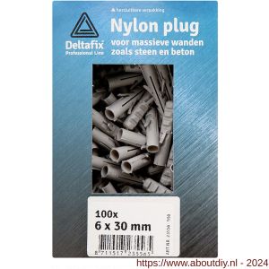 Deltafix nylon plug grijs 6x30 mm doos 100 stuks - A21901175 - afbeelding 1