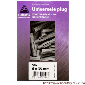 Deltafix universeelplug met kraag grijs 5x32 mm doos 100 stuks - A21901066 - afbeelding 1
