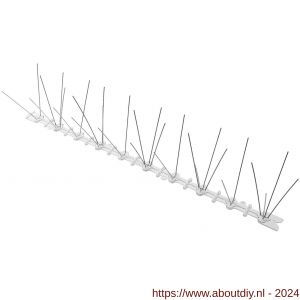 Deltafix duivenpennenstrook kunststof basis 4 pins (5x4 en 5x2 = 30) RVS A2 50x9x10 cm - A21903852 - afbeelding 1