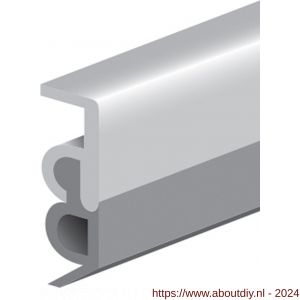 Deltafix tochtprofiel opbouw acrylbestendig met XL flap aluminium 2.40 m x 17x13 mm - A21903868 - afbeelding 1