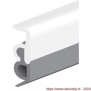 Deltafix tochtprofiel opbouw acrylbestendig met XL flap aluminium wit 2.40 m x 17x13 mm - A21903869 - afbeelding 1
