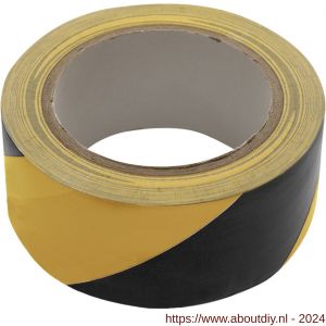 Deltafix vloermarkeringstape PVC zelfklevend geel zwart 33 m x 50x0.16 mm - A21902715 - afbeelding 1