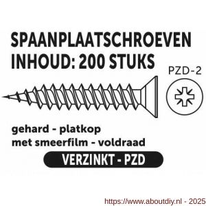 Private-Label spaanplaatschroef platkop-kruiskop verzinkt 5.0x35 mm doos 200 stuks - A21905138 - afbeelding 2