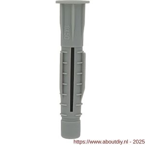 Private-Label universeelplug met kraag grijs 6x36 mm doos 100 stuks - A21905243 - afbeelding 1