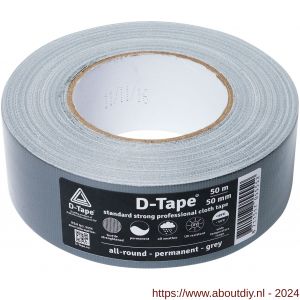 D-Tape ducttape zelfklevend standaard grijs 50 m x 50x0.22 mm - A21902833 - afbeelding 1