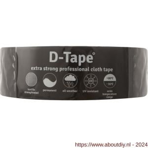 D-Tape ducttape zelfklevend extra kwaliteit permanent zwart 50 m x 50x0.32 mm - A21902782 - afbeelding 1