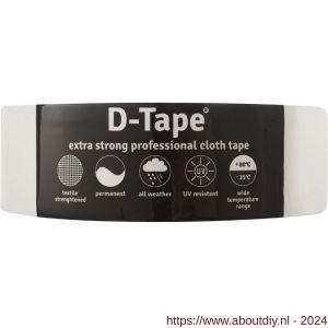 D-Tape ducttape zelfklevend extra kwaliteit permanent wit 50 m x 50x0.32 mm - A21902783 - afbeelding 1