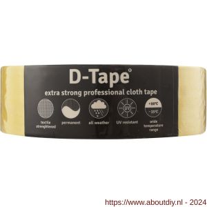 D-Tape ducttape zelfklevend extra kwaliteit permanent geel 50 m x 50x0.32 mm - A21902785 - afbeelding 1