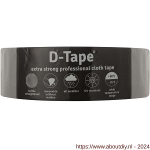 D-Tape ducttape zelfklevend extra kwaliteit verwijderbaar grijs 50 m x 50x0.32 mm - A21902794 - afbeelding 1