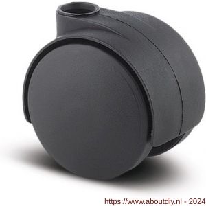 Tente meubelwiel met gat zwart 40x8 mm maximaal 10 kg - A21904984 - afbeelding 1