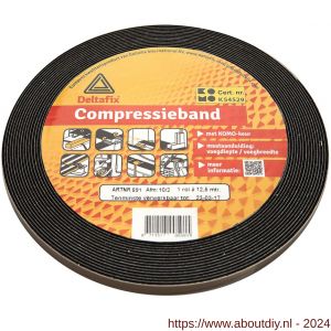 Deltafix compressieband zwart 8 m x 20/4 mm - A21904150 - afbeelding 1