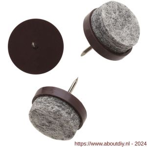 Deltafix viltglijder met nagel grijs vilt houder bruin bruin 20 mm doos 100 stuks - A21904044 - afbeelding 1