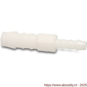 Deltafix verbindingspijpje verlopend nylon 10 mm naar 8 mm wit - A21904887 - afbeelding 1