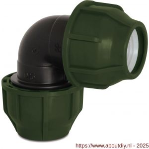 Deltafix tyleen toebehoren knie PP zwart groen 16 mm naar 16 mm - A21904858 - afbeelding 1