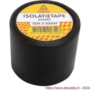 Deltafix isolatieband zelfklevend met barcode zwart 10 m x 50x0.13 mm - A21902723 - afbeelding 1