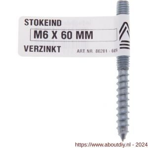 Deltafix stokeind met aandrijving verzinkt M6x40 mm - A21903261 - afbeelding 1