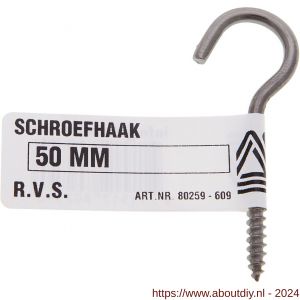 Deltafix schroefhaak RVS A2 40 mm - A21903158 - afbeelding 1
