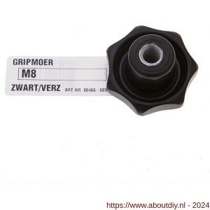 Deltafix gripmoer zwart verzinkt M6x32 mm DIN 6336B - A21900062 - afbeelding 1