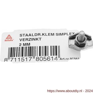 Deltafix staaldraadklem simplex verzinkt 4 mm - A21903360 - afbeelding 1