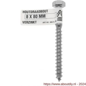 Deltafix houtdraadbout verzinkt 8x50 mm DIN 571 - A21900139 - afbeelding 1