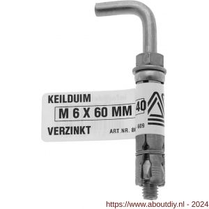 Deltafix keilduim verzinkt M6x60 mmx40 mm - A21900587 - afbeelding 1