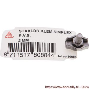 Deltafix staaldraadklem simplex RVS A2 2 mm - A21903352 - afbeelding 1